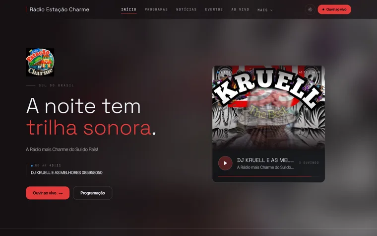 Site da Rádio Estação Charme