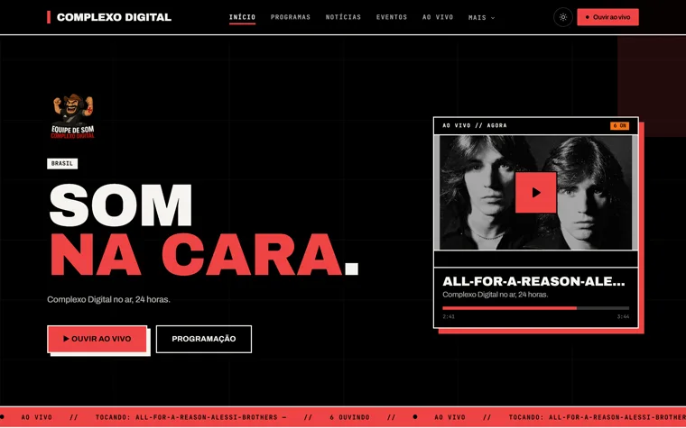Site da Rádio Complexo Digital